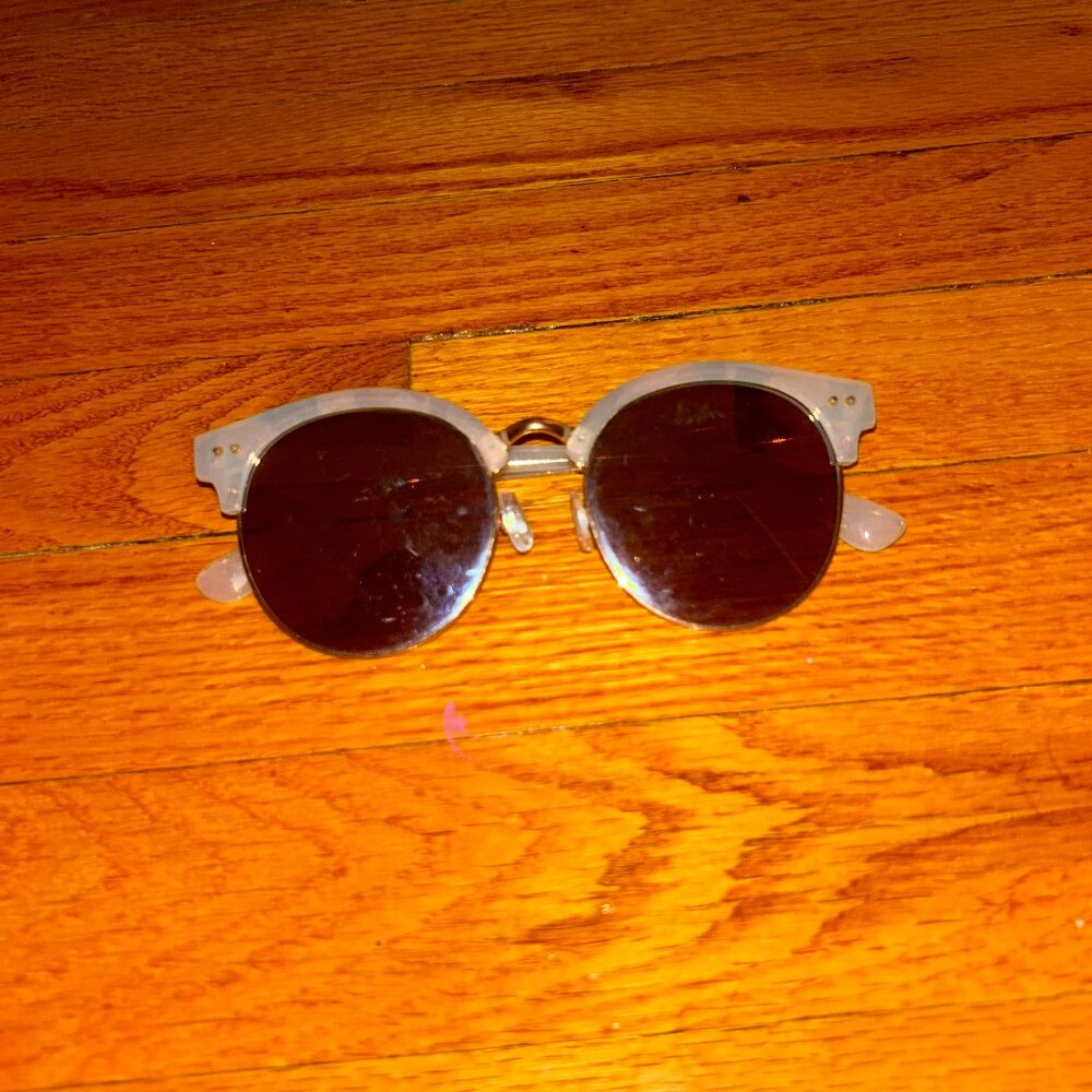 Francesca's Light Blue and Gold Sunglasses